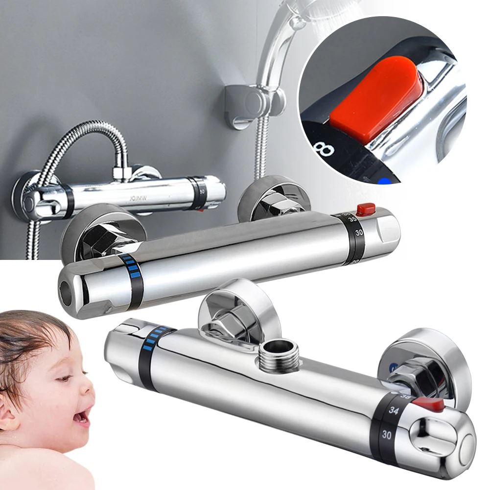 Bathroom thermostatic shower mixing valve wall-mounted 38℃ thermostatic shower anti-scalding faucet valve 2