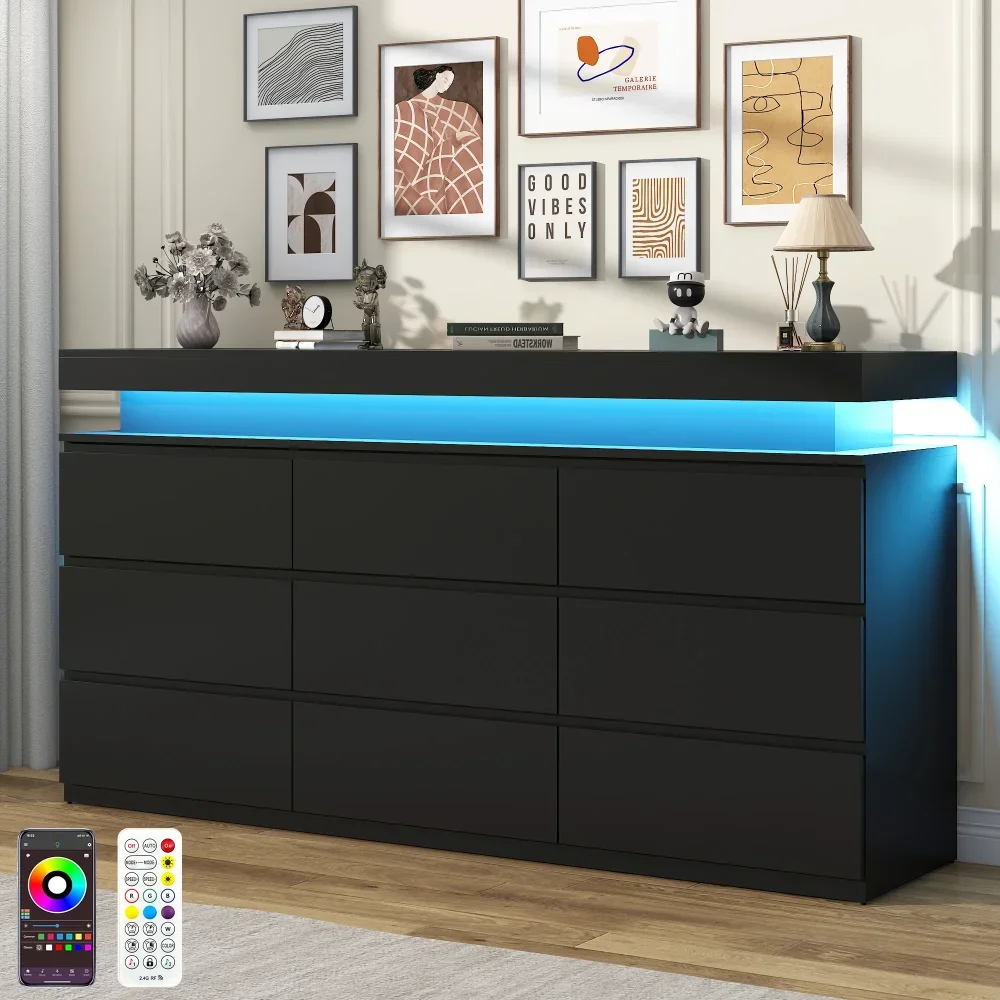ISABELLA GREY DRESSER WITH LED