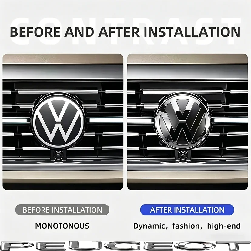 자동차 앞 그릴 및 뒷 트렁크 뚜껑용 엠블럼, VW 폴로 골프 MK6 MK7 파사트 티구안 CC T 호환