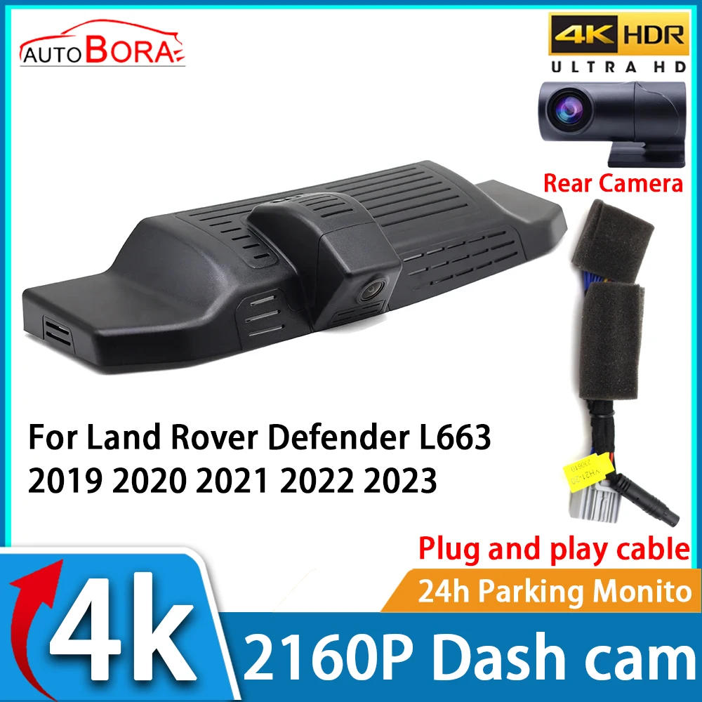 Autobora Videoregistratore Per Auto Visione Notturna Uhd 4K 2160P Dvr Dash Cam Per Land Rover Defender L663 2019 2020 2021 2022 2023