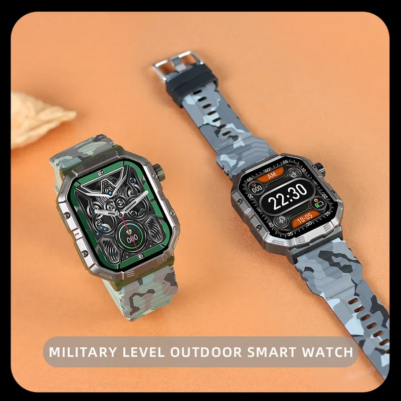 

New Military Level Outdoor Smart Watch for Men Women BT Call 2.01inch IP68 Waterproof Compass Heart Rate Sport Modes Smartwatch