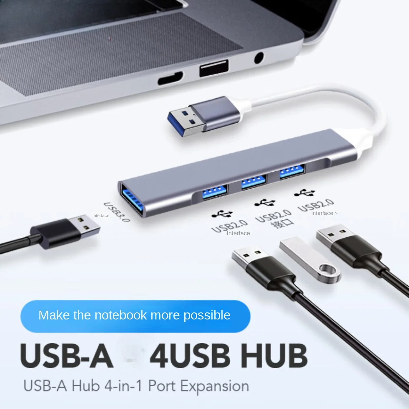 4Port USB 3.0 Hub USB Hub High Speed type c Splitter 5Gbps For PC Computer Accessories For Xiaomi Lenovo Macbook Pro Accessories