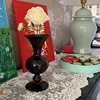 Black Tall-Stemmed Glass Vase – French Classical Hydroponic Flower Arrangement Vase, Artisan Craft Home Decor Piece 4