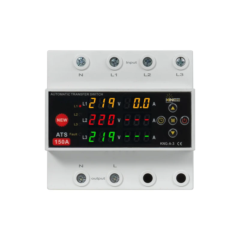 KINEE 220V 380V Real 150A Three-Phase LED Display Automatic Transfer ...