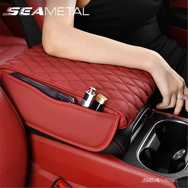 Armrest Pad SEAMETAL Car Armrest Pad Organizer Bag Thicken Memory Foam Anti Scratch Pads Center Console