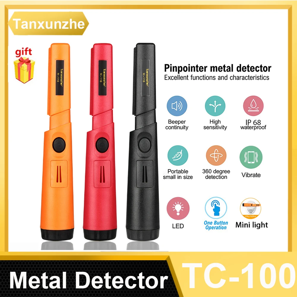 Tanxunzhe Portable Handheld Metal Detector Positioning Rod Detector IP68 Waterproof Up To 3 Meters Into The