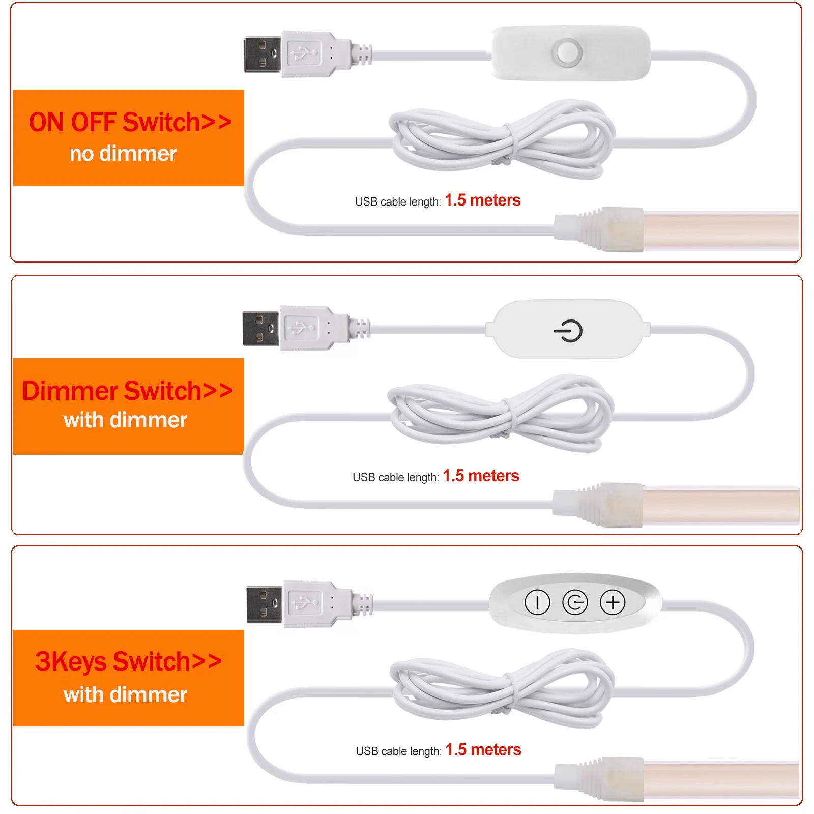 5V USB COB LED Strip with ON OFF/Touch Dimmer/3Keys Sfd50d09a3acc4a698850f35e9ba754d9b