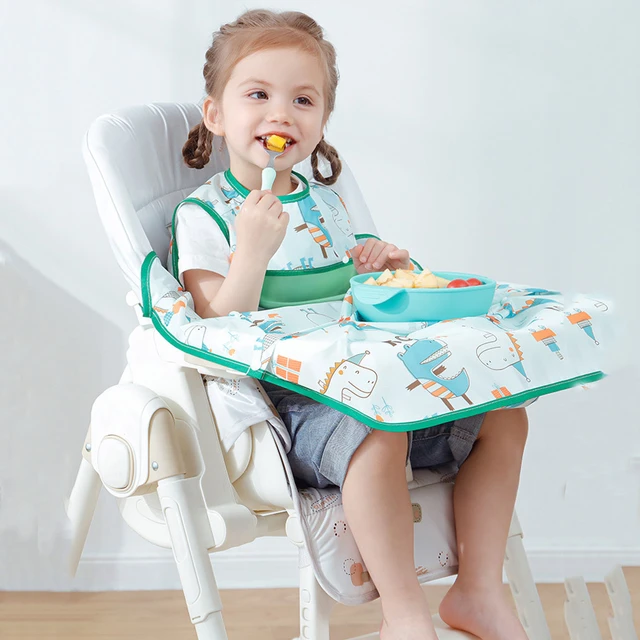 Combinaison imperméable en fibres pour bébé avec housse de table pour gril,  serviette de salive, tablier de rôt, blouse pour nouveau-né, robe de chaise  de salle à manger - AliExpress