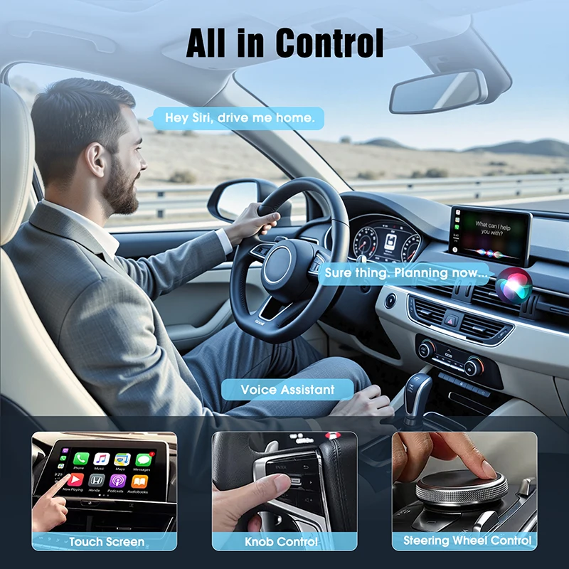 Xiaomi New Wireless CarPlay Android Auto Adapter Smart Mini Box Plug & Play, Uni