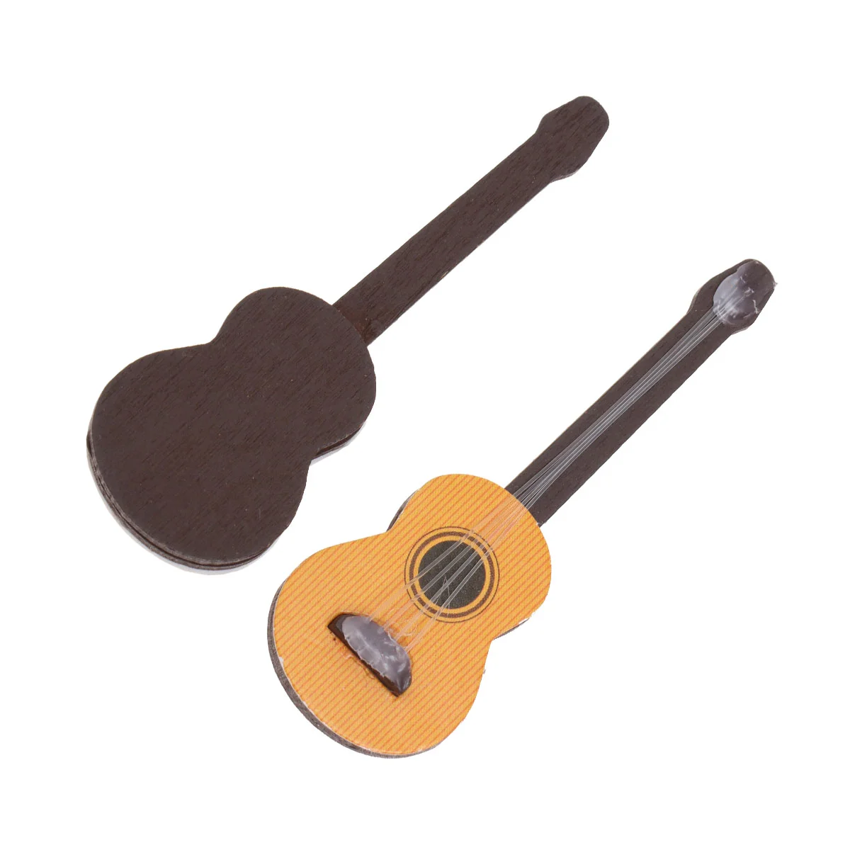 

2 Pcs Simulated Guitar Toys Artificial Micro Decors Layout Props Wooden Ornaments for House Supplies