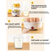 Cuiseur à œufs électrique double couche multifonctionnel, mini-appareil de cuisson pour petit-déjeuner, cuiseur vapeur et pochetteur d'œufs, accessoire de cuisine 5