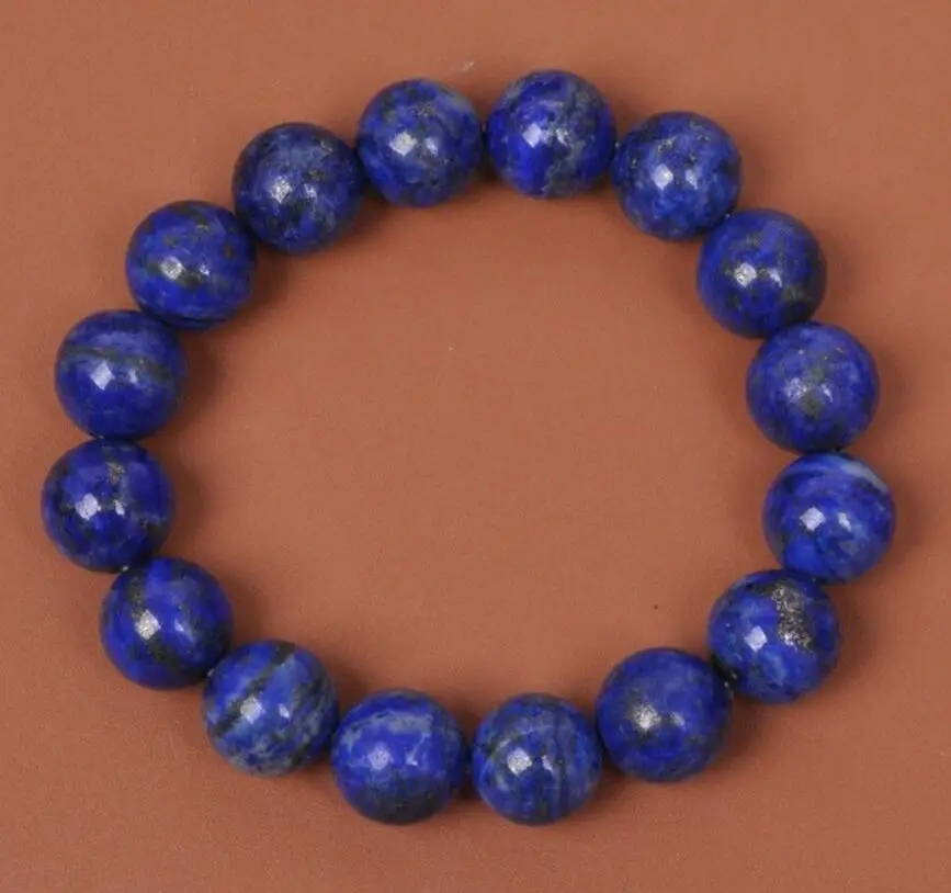Fashion jewelry   Natural Indigo Lapis Lazuli Round Gemstone Beads Stretchy Bracelet AAA 10MM