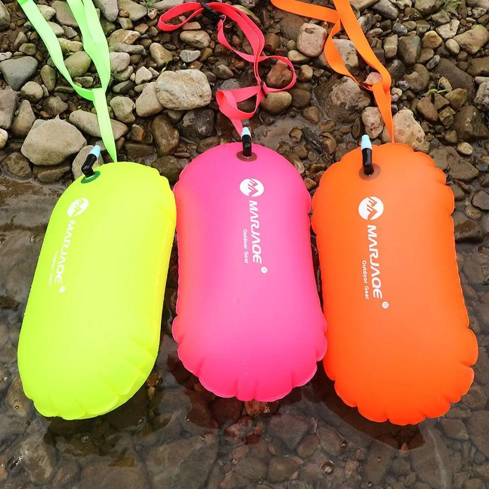 

PVC Swimming Bucket Dry Bag 20L Inflatable Open Swimming Buoy Tow Floating Bag Waterproof Double AirBags Water Sport Safety Bags