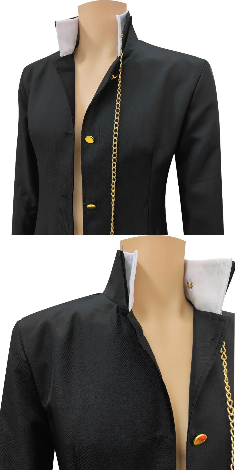 JoJo's Bizarre Adventure Jotaro Kujo Black Trench Coat Cosplay Costume