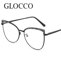 Metal Cat Eye Anti Blue Light Myopia Glasses Women Fashion Brand Big Frame Computer Glasses Finished Prescription Eyeglasses Plu 2