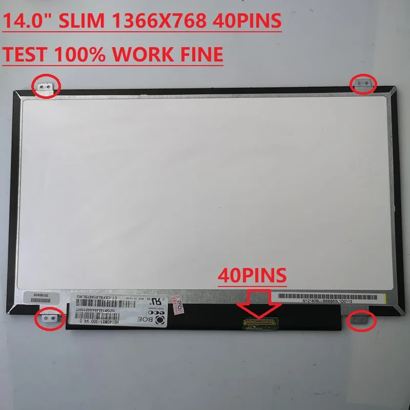B140XW03 V.0 New 14.0" Glossy WXGA HD Slim LED LCD Screen V0 Display 