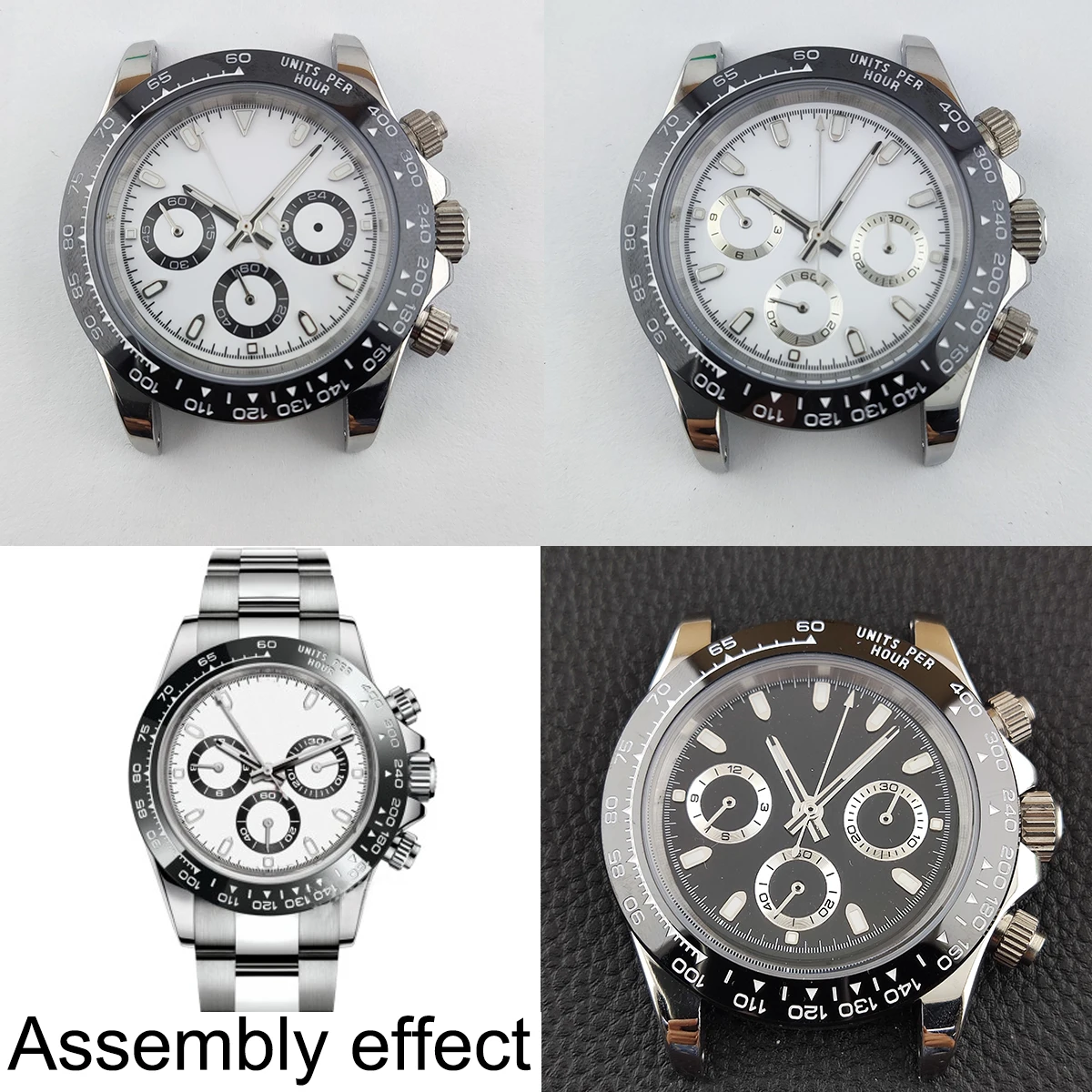 Vk63 Cassa Di Movimento 39Mm Mens Luminoso Panda Quadrante Orologio Al Quarzo Cronografo Orologio Elettronico Lancette Luminose Accessori Per Orologi