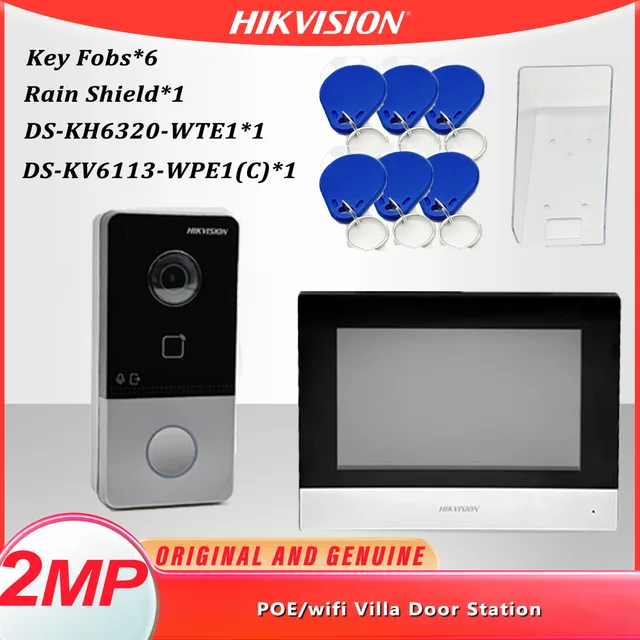 Hikvision DS-KIS603-P(C) Video Intercom Kit  DS-KV6113-WPE1(C) DS-KH6320-WTE1  Doorbell  Poe Door Station WIFI Monitor 1
