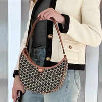 Sacs de créateurs de luxe pour femme, mode 2026, sac à bandoulière demi-lune monogramme, sac bandoulière à imprimé géométrique exquis 2