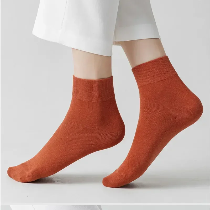 

Sock Women 5 Solid Autumn Cotton Spring Soft Black Ankle Fashion Long Crew Casual Socks Breathable Colors for White