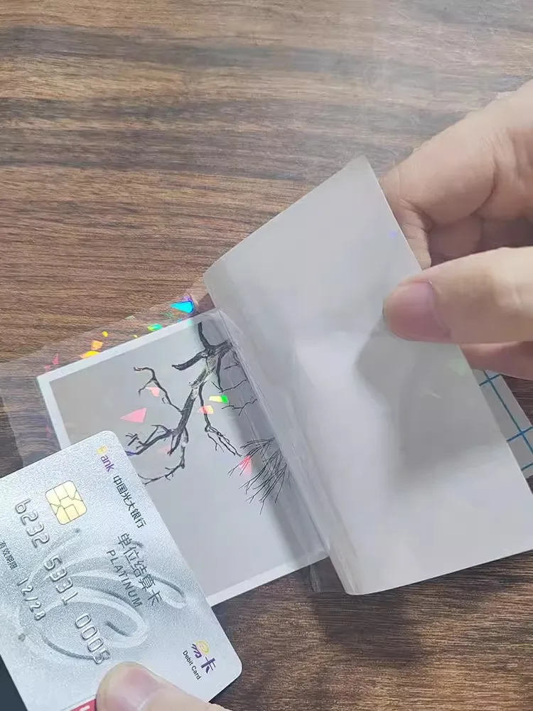 사진 보호 및 표본 제작용 플라스틱 핫 스탬핑 접착 콜드 라미네이션 필름, 50 매