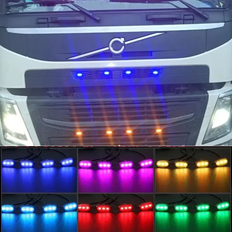 ボルボトラック用LEDフロントグリルライト,drl,アイスブルー,メンズ,1 