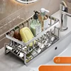 Carbon Steel Sink Sponge Drain Rack Multi-functional Countertop Faucet Storage Soap Rack Dish Towel Storage Filter Basket 6