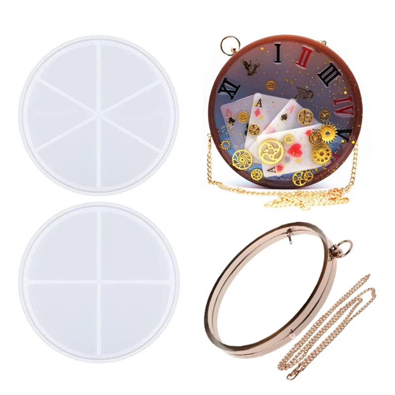 Clutch Purse Mold Resin Clutch Bag Mold for Resin Casting Unique Beautiful Round Storage Bag Mold Craft Supplies Dropship