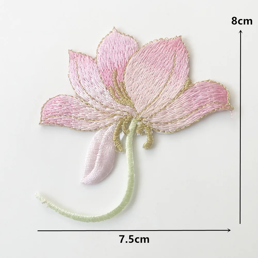 자수 꽃 아플리케 패브릭 칼라 웨딩 드레스 청바지 DIY 의류 장식 공예용 아이언 온 패치