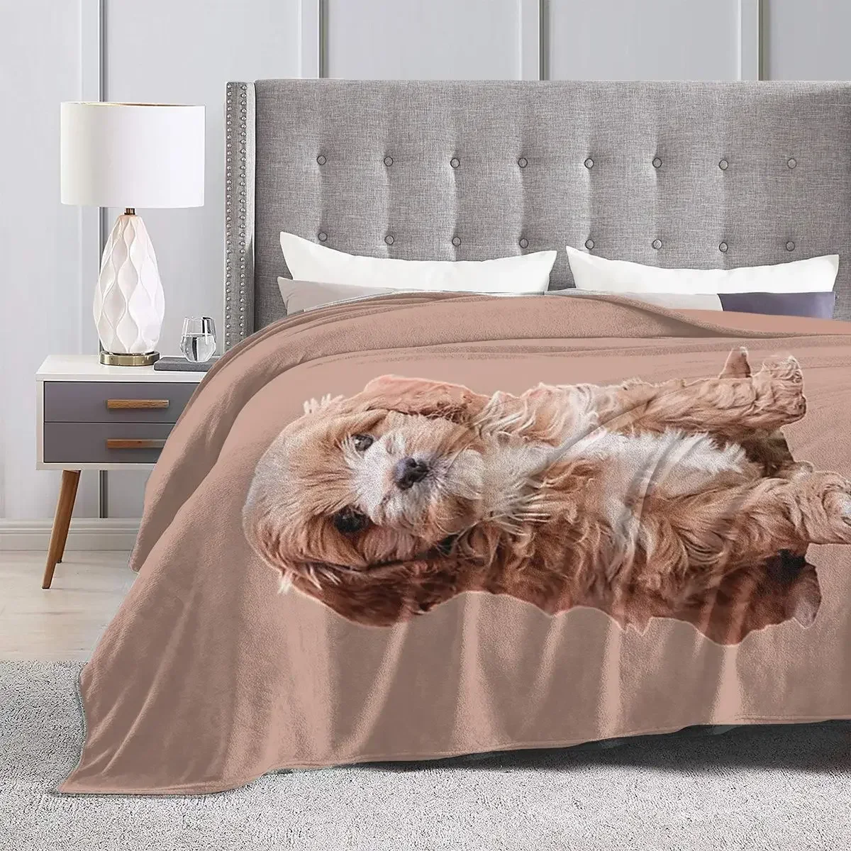 Cavapoo Blanket Soft Warm Flannel Throw Blanket Bedding for Bed