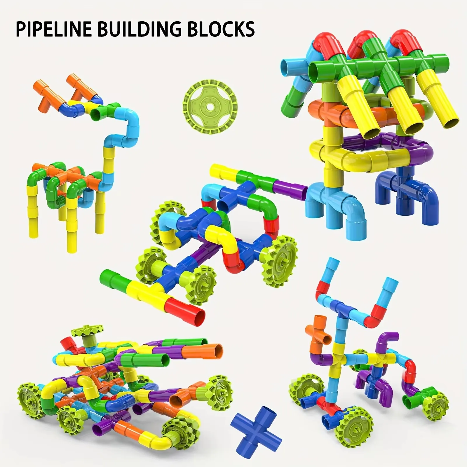 Building By Splicing Water Pipes With Building Blocks DIY Toys