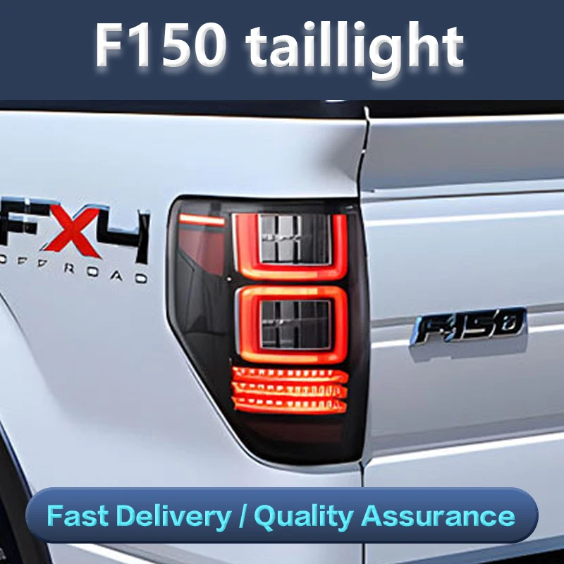 

For 2009-2014 Ford F150 F-150 SVT Raptor Pickup Rear Tail Light Brake Lamps Elegant Black Frame Smoked Car Accessories