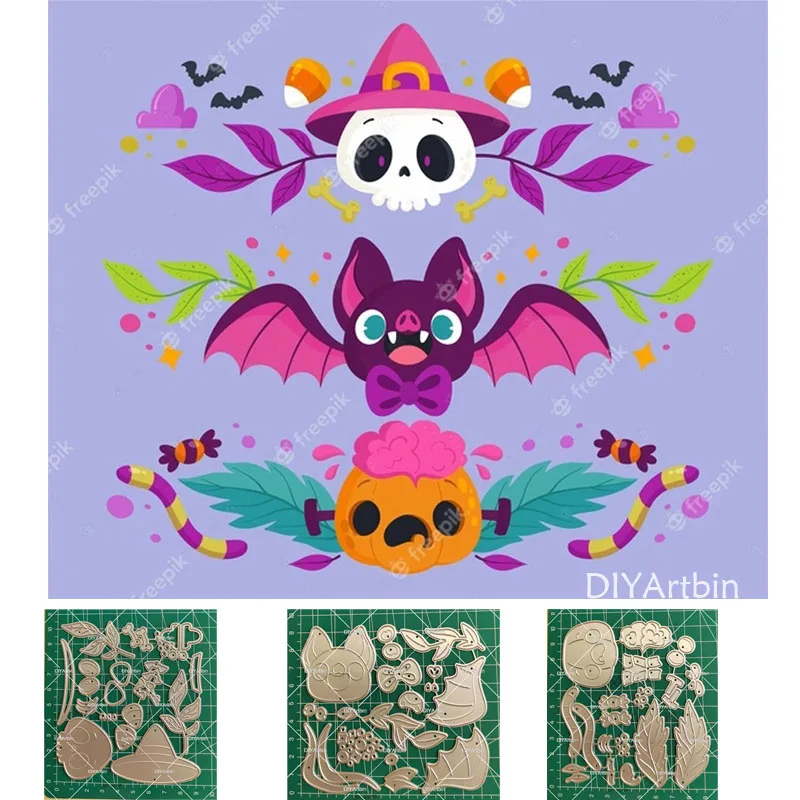 2022 New Halloween Lollipop Metal Cutting Muore Per Scrapbooking Craft Supplies Carta Di Carta Fare Stencil Muore Goffratura Die