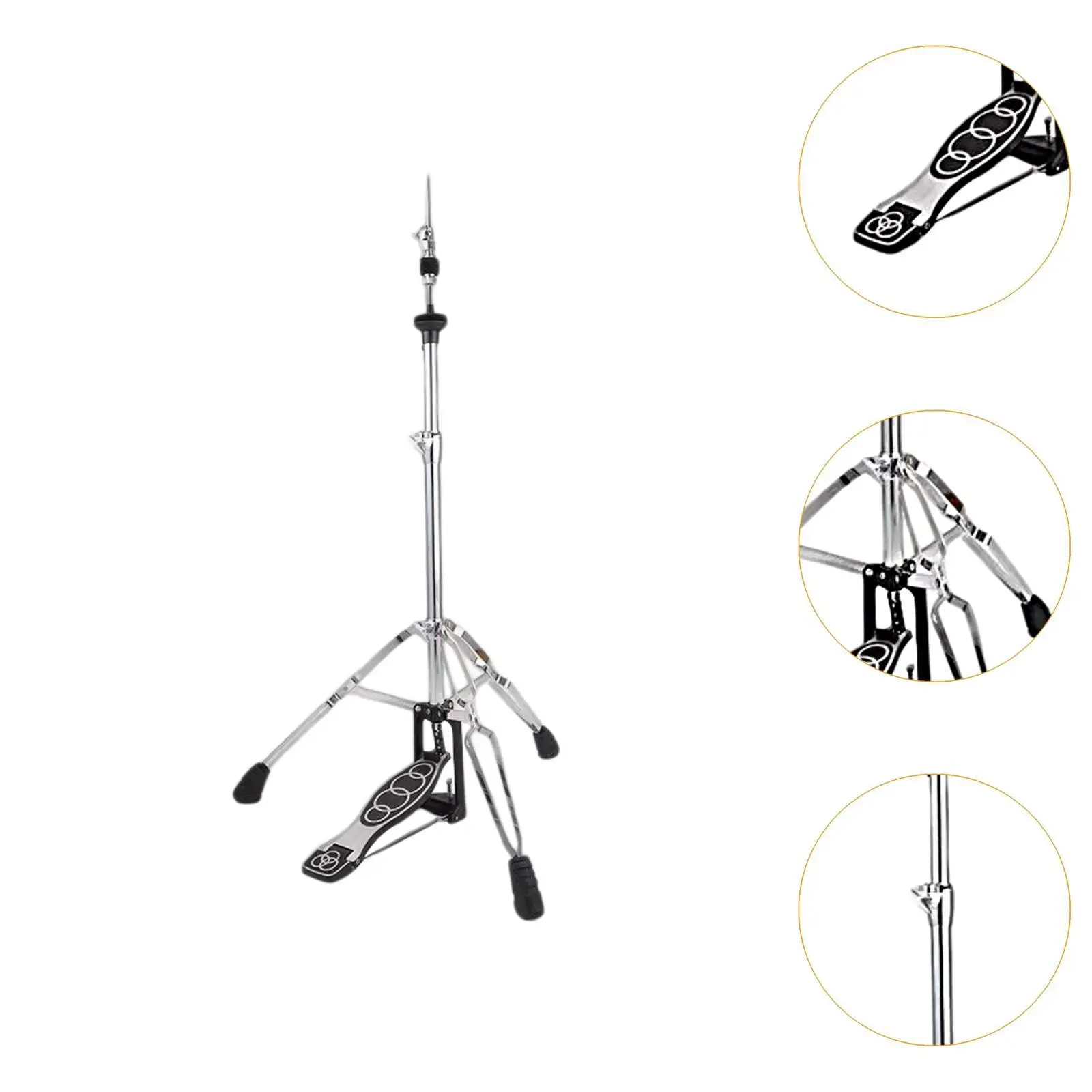 Hi Hat Stand Height Adjustable with Pedal Portable Non Slip Feet Professional Practice Lightweight Cymbal Stand for Drummer