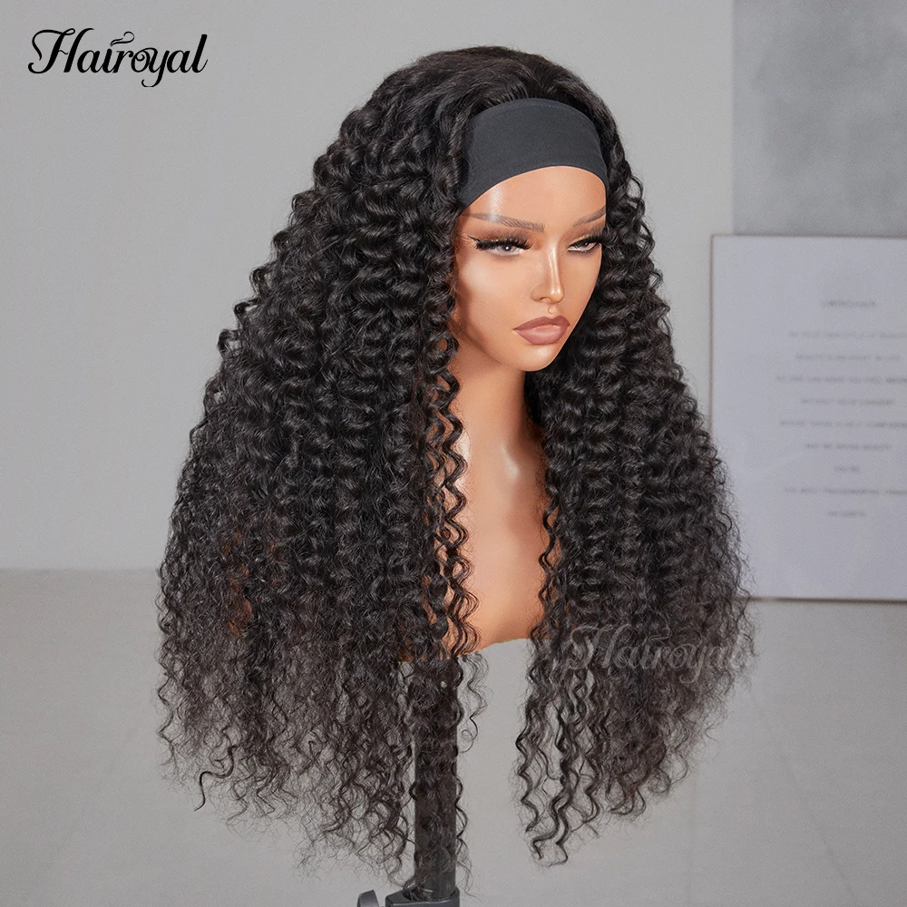 Deep Wave Headband Wig 30 inch Human Hair Wig For Black Women  Brazilian Remy Glueless Scarf Full Machine Made Beginner Friendly