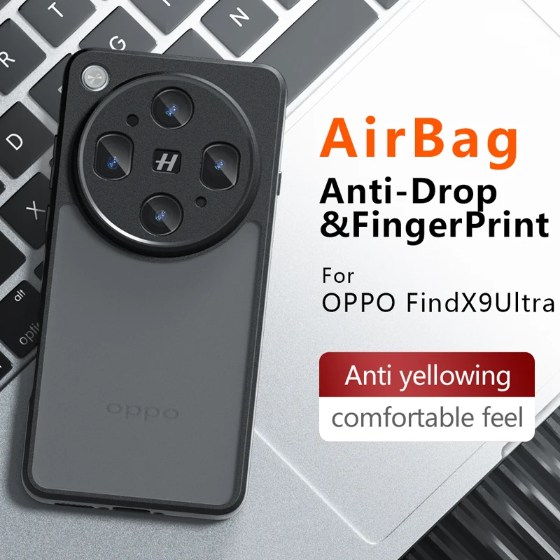 Shockproof Frosted Matte Case with Anti-Fingerprint Transparent Cover