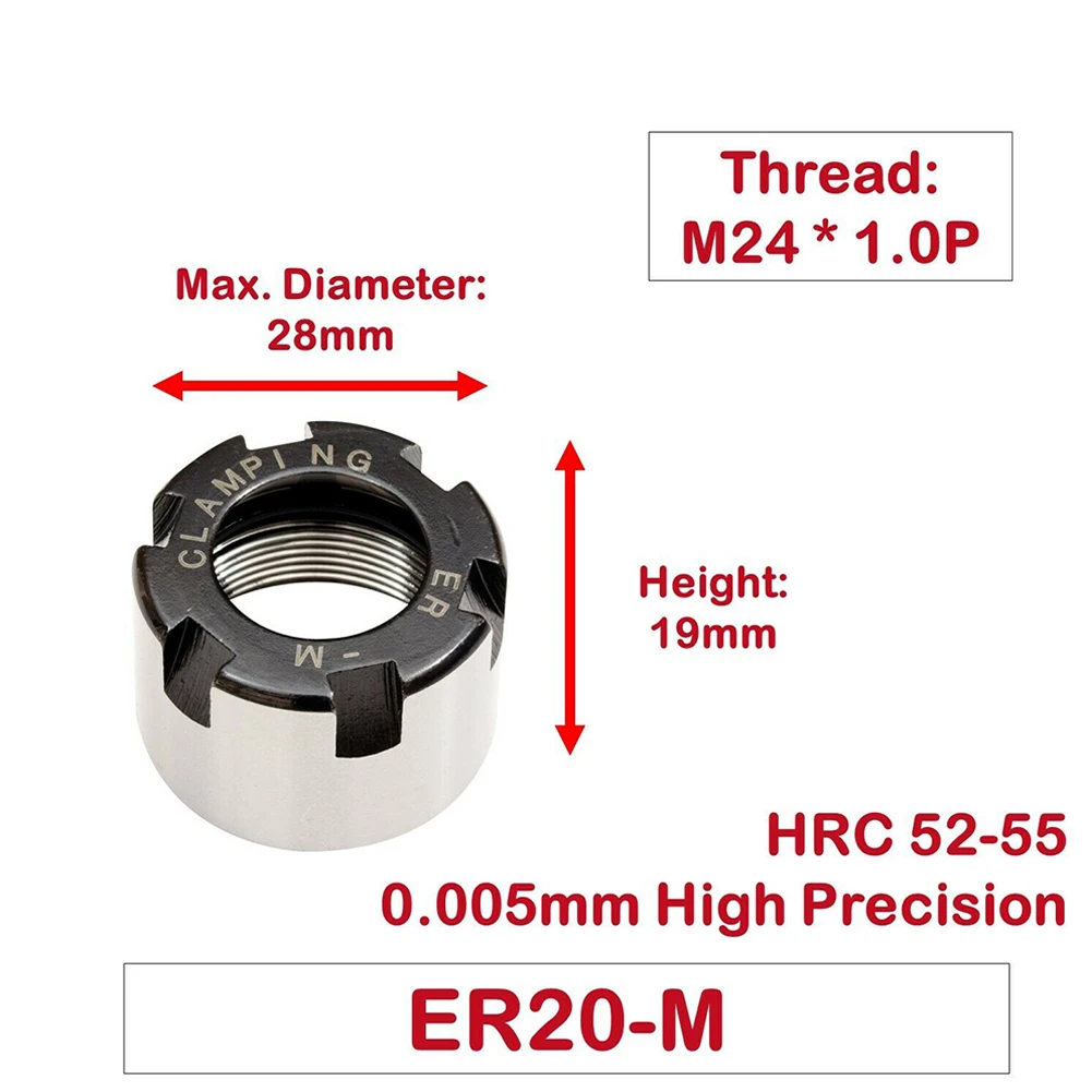 High Precision ER Clamping Nut Collet 11/16/20/25/32/40 A/M/UM Milling Chuck Cap ER11-A ER16-A ER20-A ER11-M ER16-M ER20-M Tool