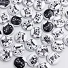 100Pcs white Cat Painted Wooden Buttons For Kid Clothing Sewing Scrapbooking Decoration DIY Needlework Button 15mm WB904 2
