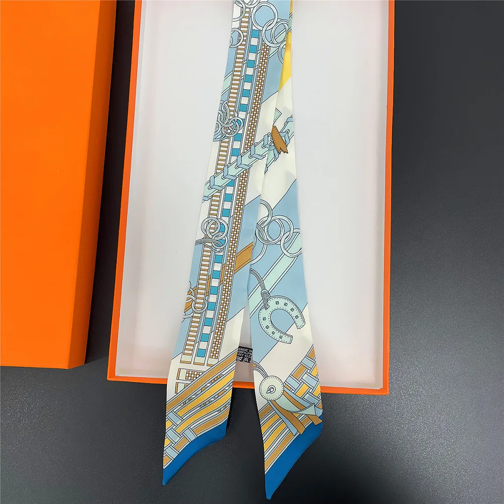 5 * 90 cm Französisch Vier Jahreszeiten Vielseitiger Gürtel Wagenkette Damen Wickeltasche Twill Band Stirnband Kleiner Schal Großhandel – Detail 9