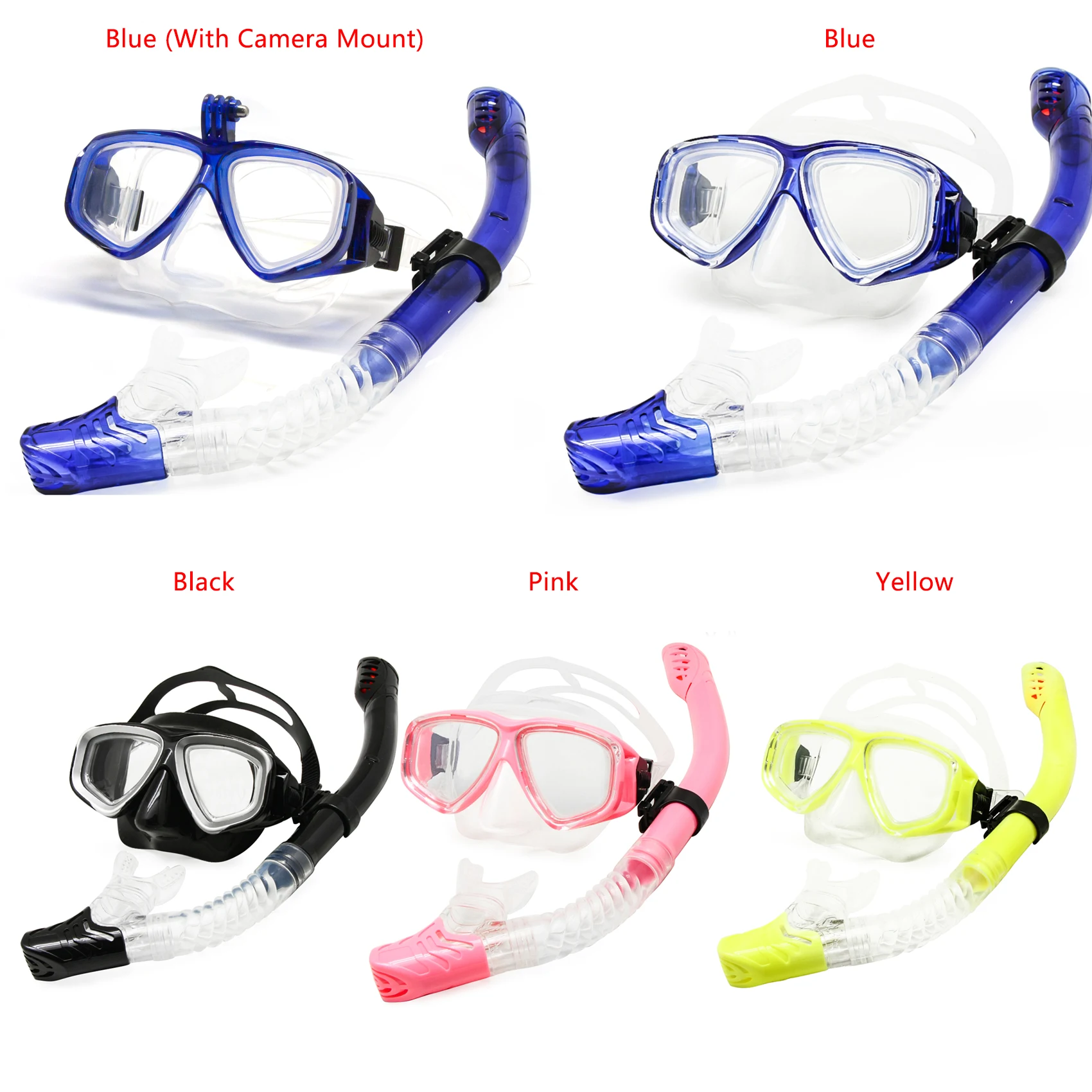 Customizable Myopia Snorkel Set with Dry Top Scuba Mask