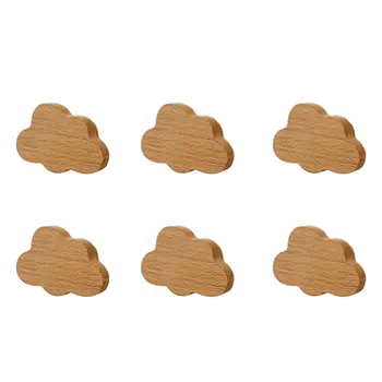 6PCS Cloud & Star Shaped Wooden Furniture Handles 1