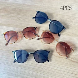 Chic Vintage - Inspired Round & Cat Eye Sunglasses for Women & Men - 2 - Pair Set (BlackBrownDemi)