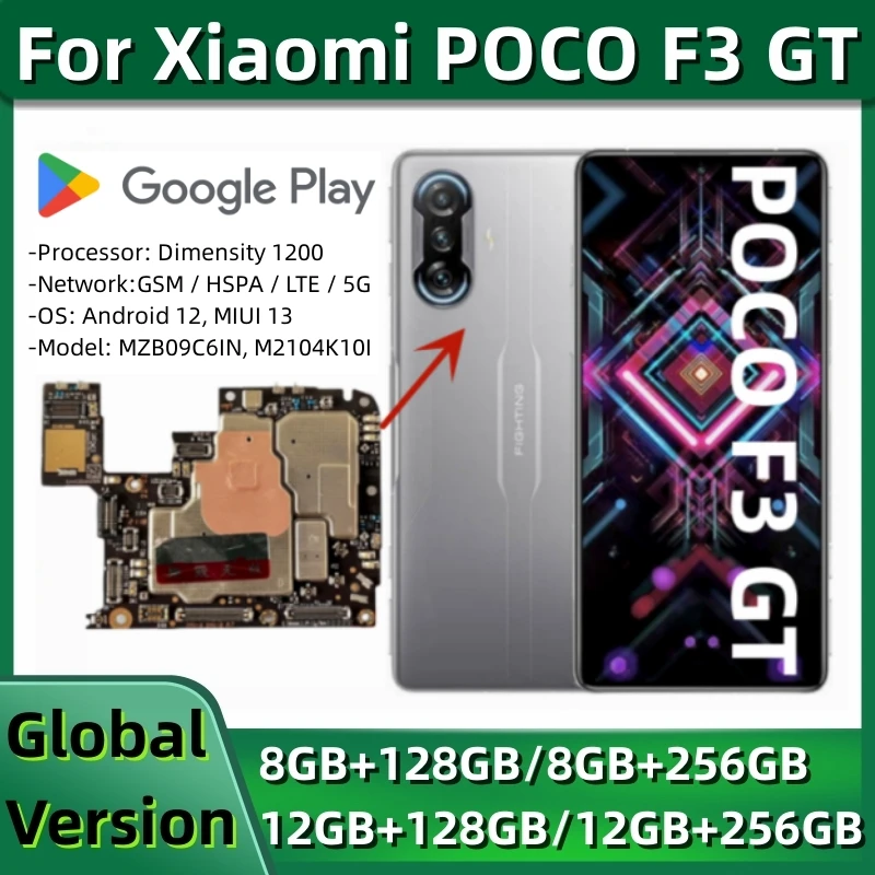 Original Motherboard for Xiaomi POCO F3 GT, Main Circuits