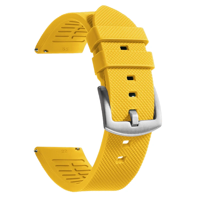 Premium Quick Release Silicone Rubber Watch Band Strap, 20mm or 22mm Options