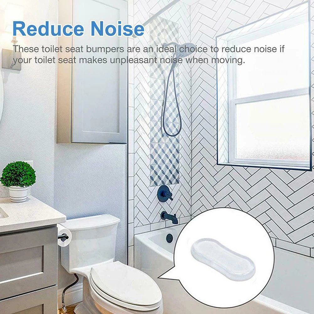 Toilet Seat Accessories 4pcs/set Toilet Lid Cushion Pads Toilet Seat Bumper Silicone Pad Buffers Bathroom Accessories Shock Absorber Replacement