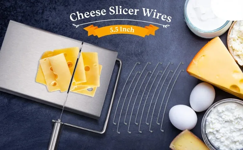 Description Picture 2 of item10-100Pcs 304 Stainless Steel Cheese Slicer Wire Replacement Cheese Cutter Wire for Block Cheeses Butter Cutting Board Wire
