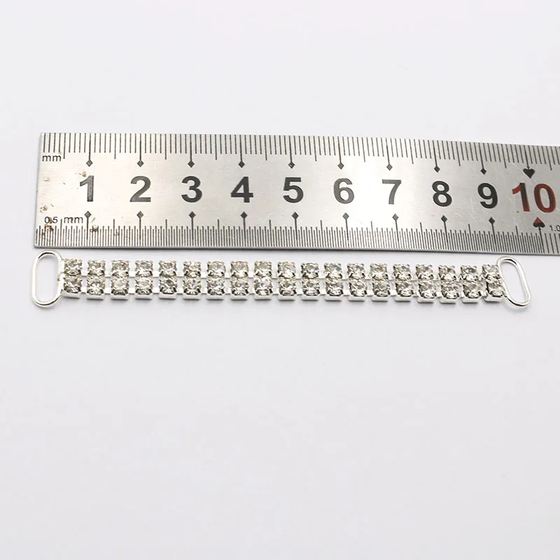 완전 투명 크리스탈 라인스톤 비키니 연결 버클 수영복, 비키니 장식 금속, 2 열 10 개, 12*95mm, 신제품
