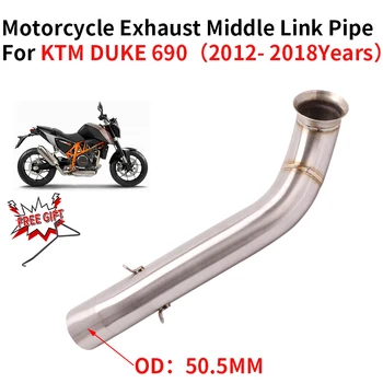 Slip On For KTM DUKE 690 DUKE690 2012 - 2018 51MM Motorcycle Exhaust Escape Muffler Middle Link Pipe Moto DB Killer Stainless St
