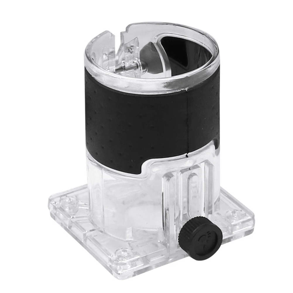 

Tool Router Base 1 Piece 95*83*106mm Accessories Plastic Protection Cover Transparent/Black Trimmer Router Base