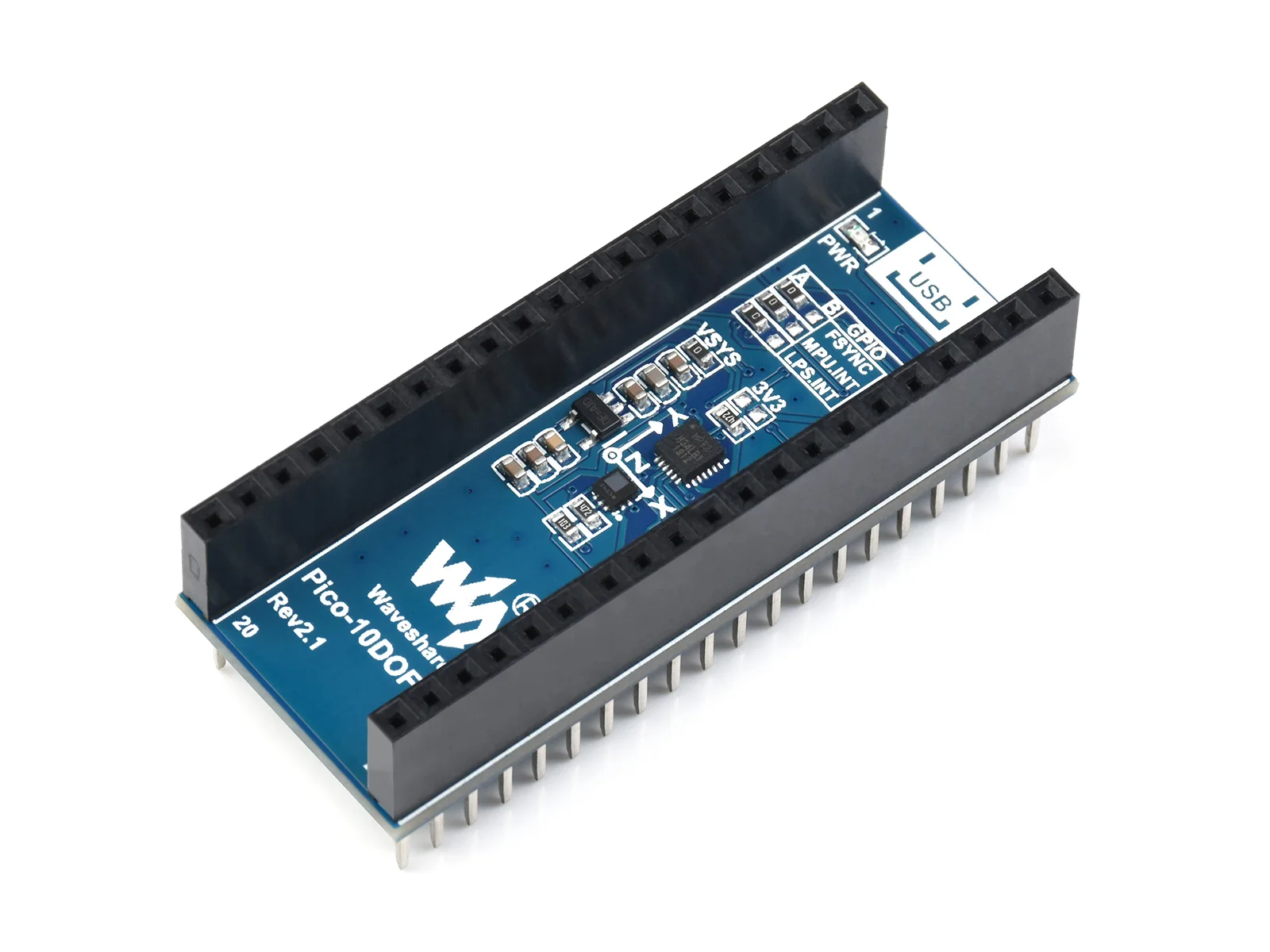 

Waveshare 10-DOF IMU Sensor Module For Raspberry Pi Pico, Onboard ICM20948 And LPS22HB Chip, an IMU sensor expansion module